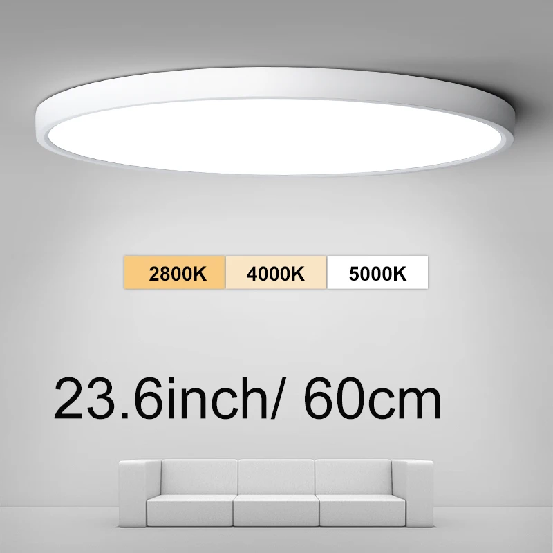 LED Panel Light Flat Large 60cm 23inch 600mm 220V CCT 3colors For Livingroom Kitchen Bedroom Round Square Panel Ceiling Light