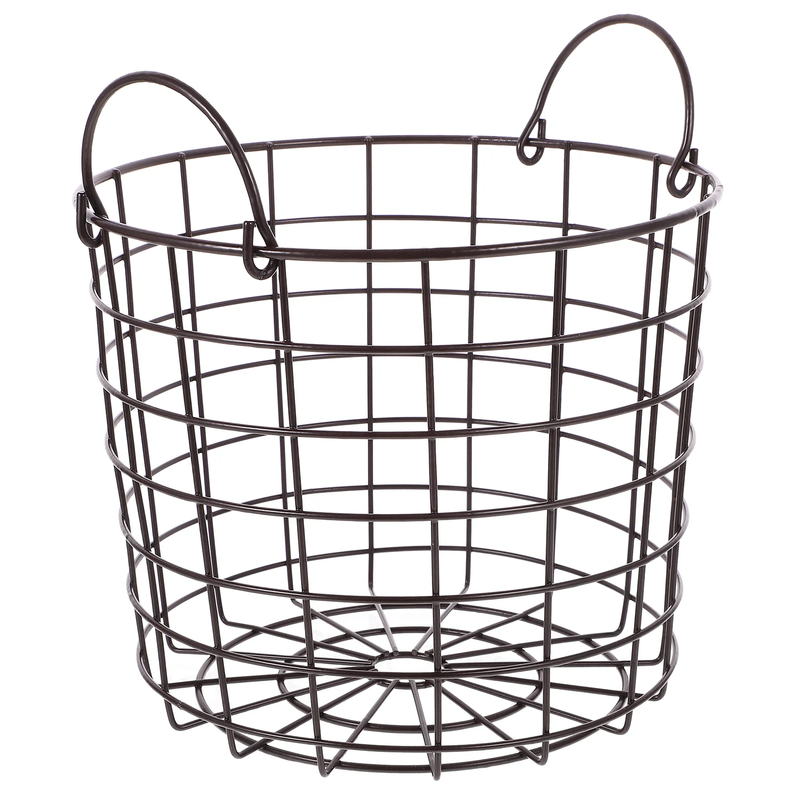 

Iron Storage Basket Hollow out Laundry Hamper Storage Basket with Side Handles