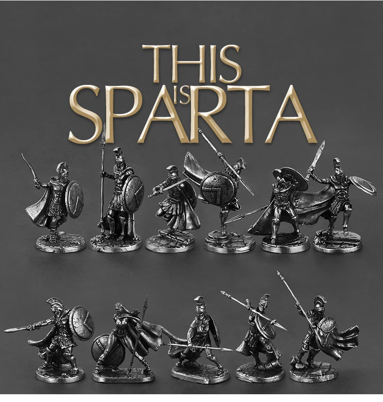 

Metal puppet Spartan warrior soldier model hand-made toy boy board game battle chess piece car ornaments