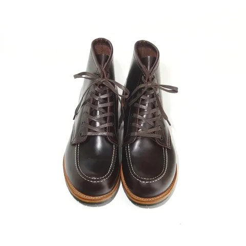 Goodyear-ручная работа, рабочая одежда из воловьей кожи с квадратным носком, ботинки с высокой трубкой, мотоциклетная кожаная мужская обувь в стиле ретро на шнуровке