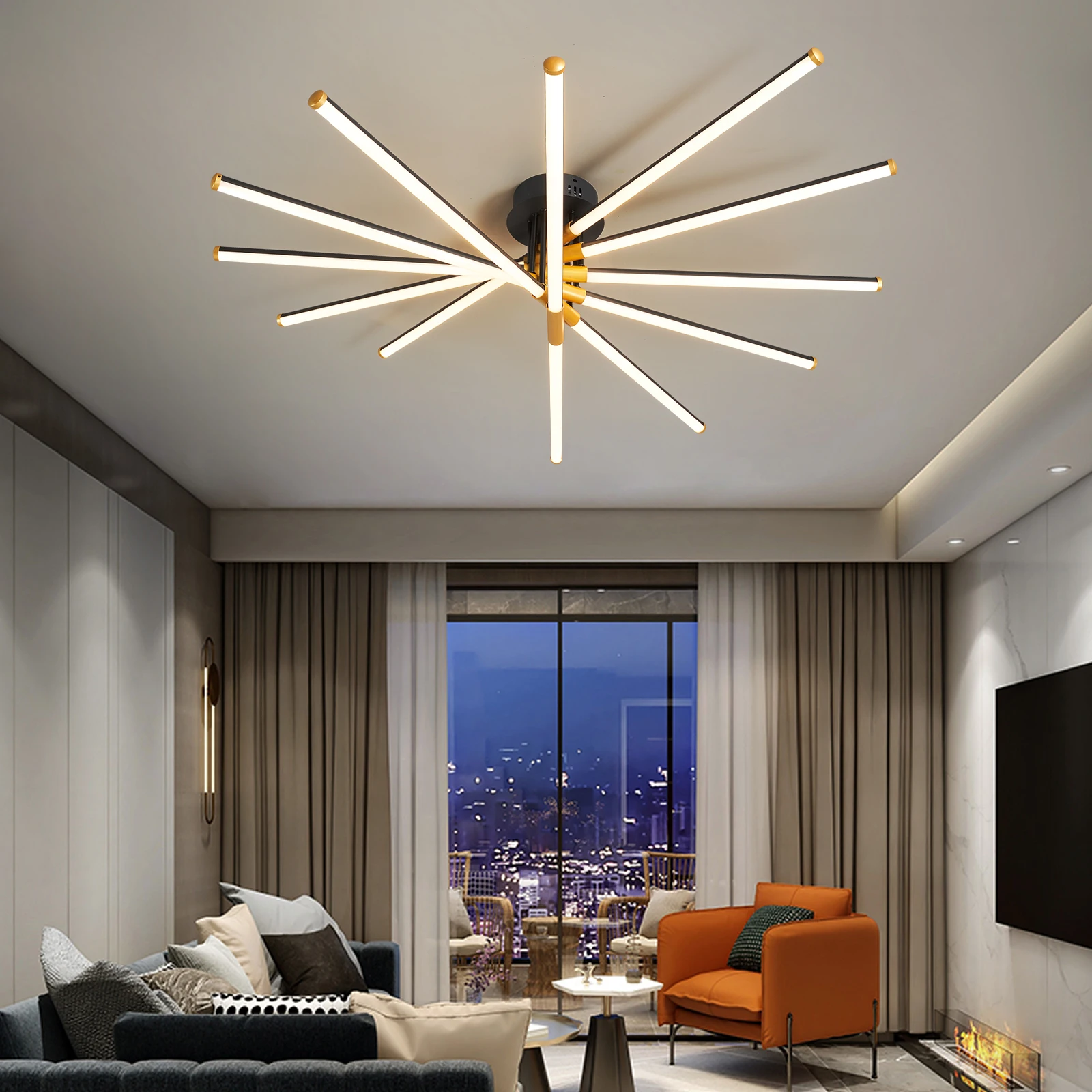 Светодиодная потолочная лампа украшение для гостиной кровати умный Bluetooth