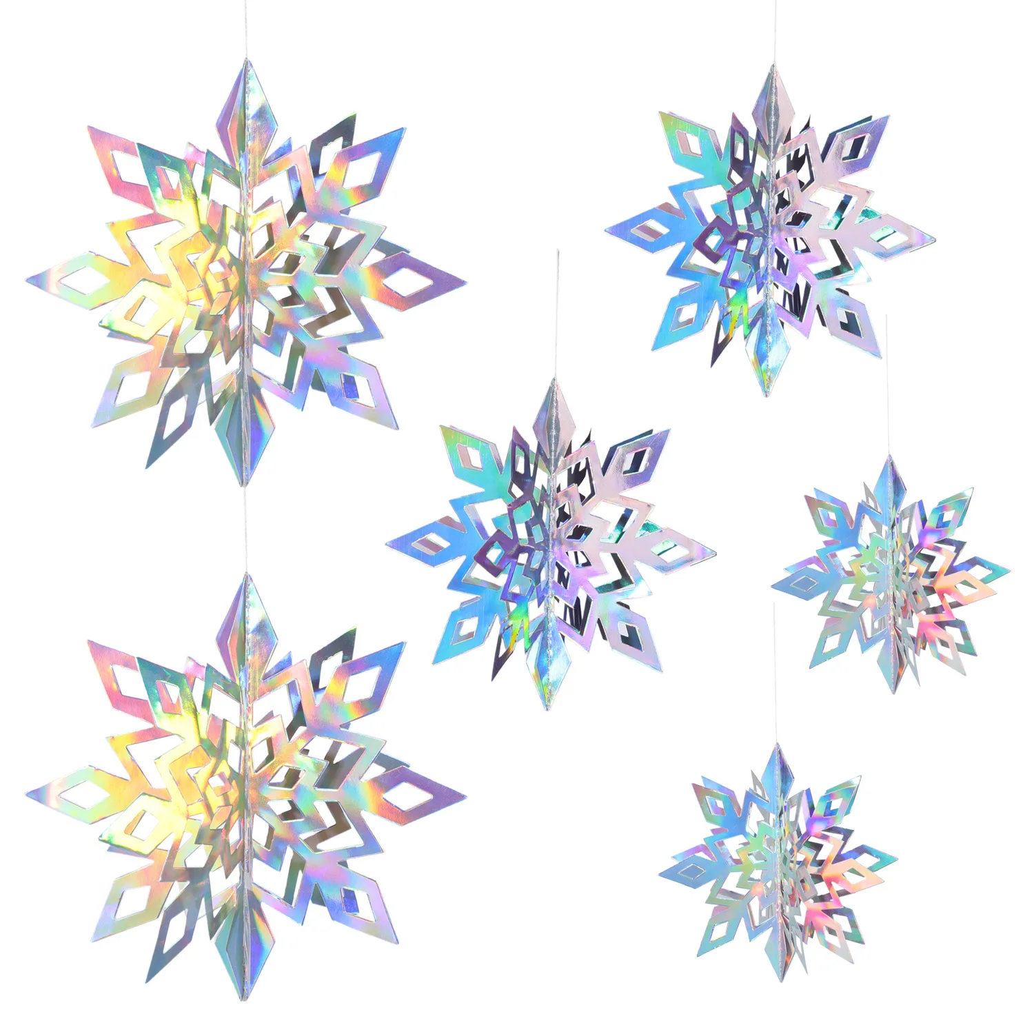 

Рождественские 3D снежинки из картона 6/12/18 шт.