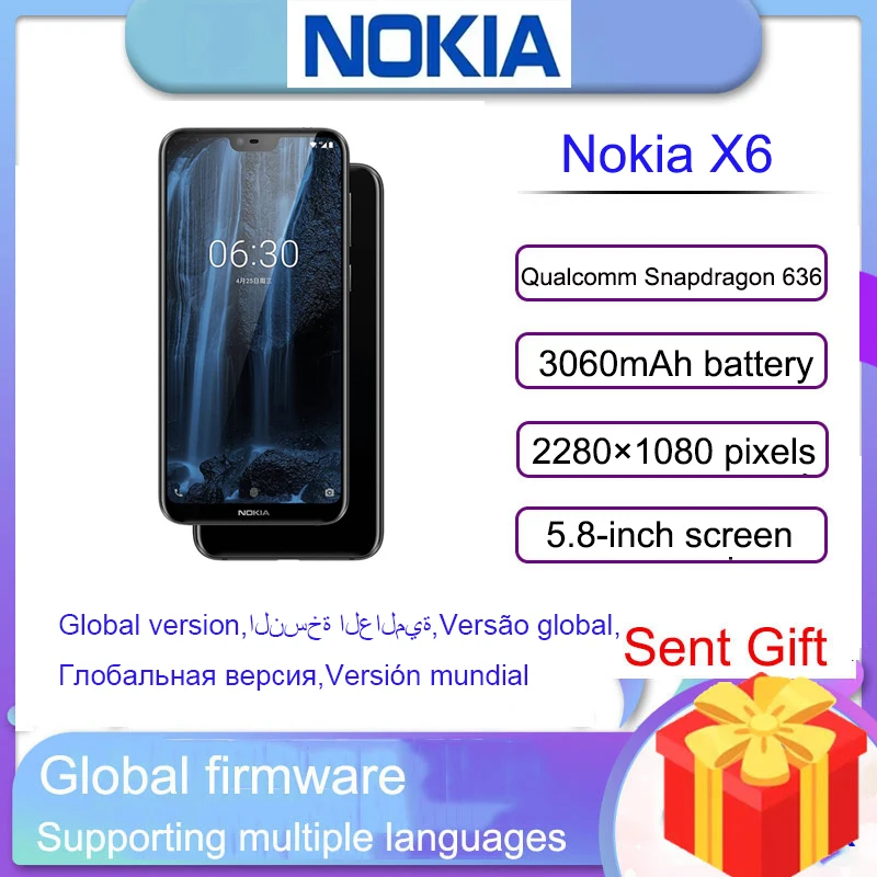 

Nokia X6 smartphone 6.1plus Android cellphone Snapdragon 636 Full Screen Original edHot Sale