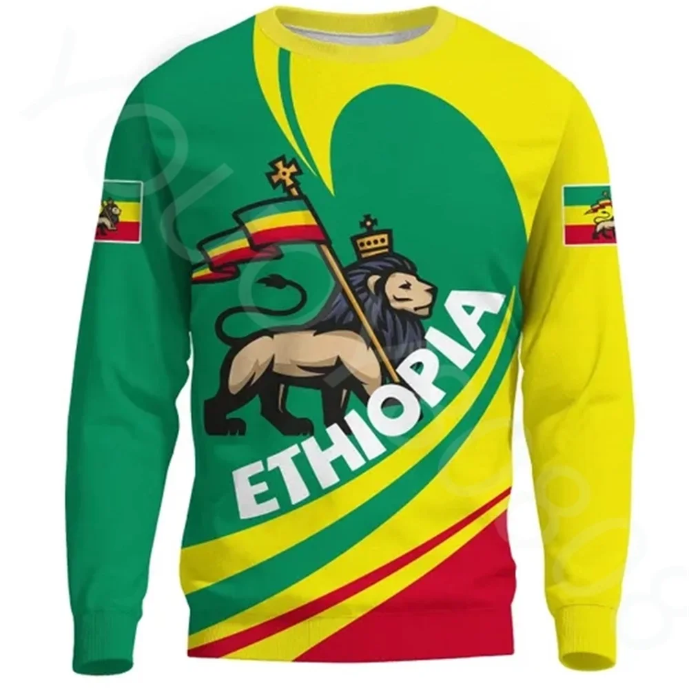 New autumn African region Ethiopia Lattar round neck sweater retro Harajuku sports and leisure 3D printing pullover sweater
