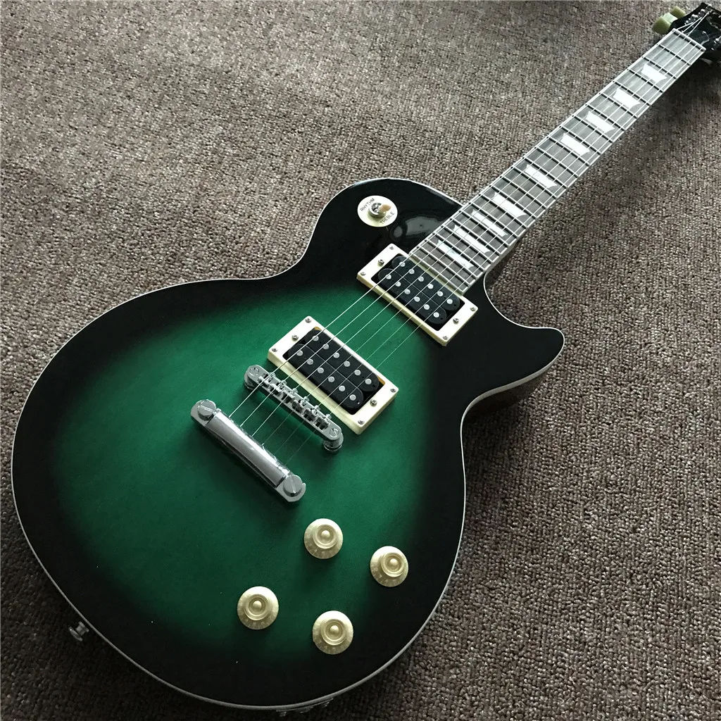 Новое поступление индивидуальная электрическая гитара green burst с 2 черными