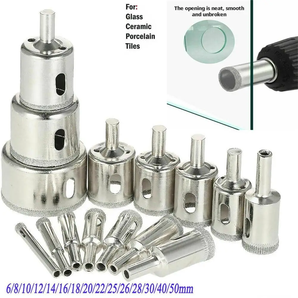 

10pcs/15pcs Diamond Drill Bits High Strength Saw Cutter Set For Glass Ceramic Tile Porcelain Hole Maker