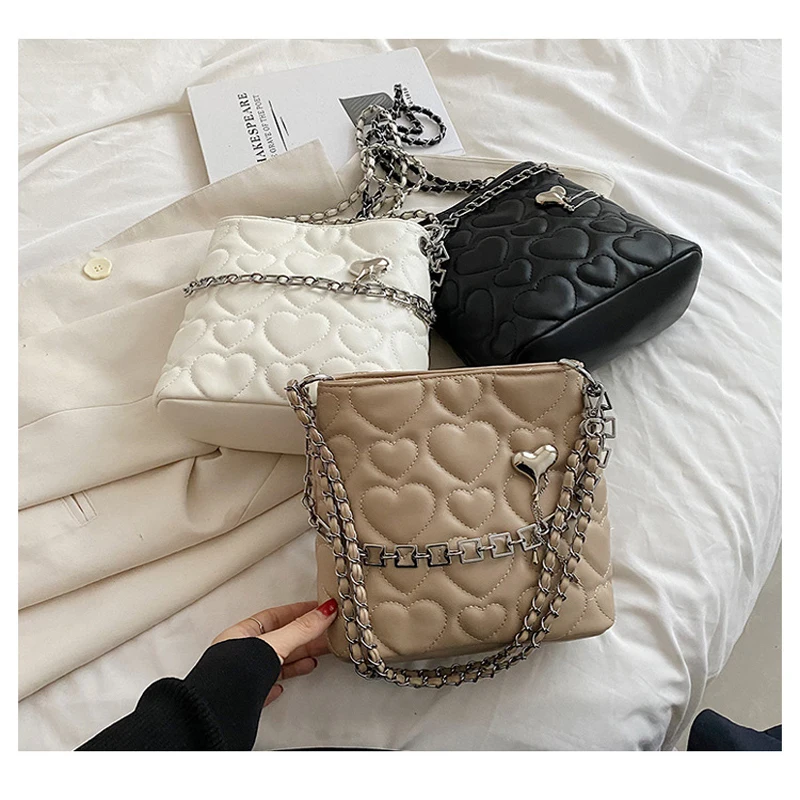 

Новая модная простая сумка-мешок через плечо высокого качества с одной ручкой и цепочкой для женщин