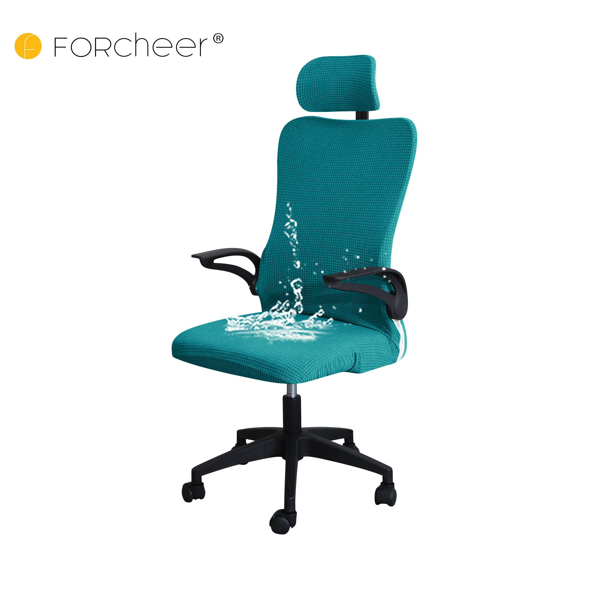 

Ergonomic Office Chair Cover Set with Headrest Cover Water Repellent Managerial Chair Cover for Office Executive Chairs