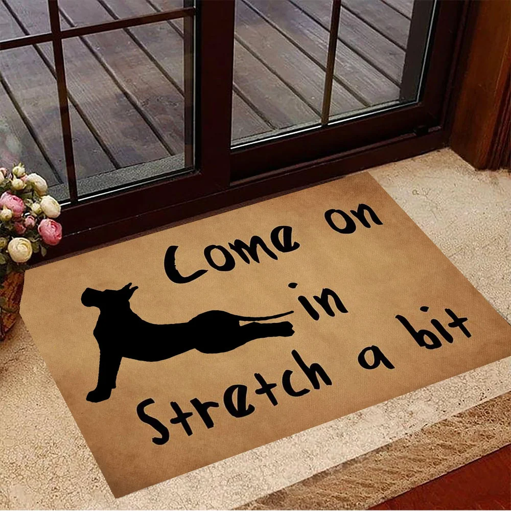 CLOOCL Chihuahua Come on In Stretch A Bit Doormat Funny Welcome Entry Mat Yoga Lover Gift 3D Carpet Home Decor |