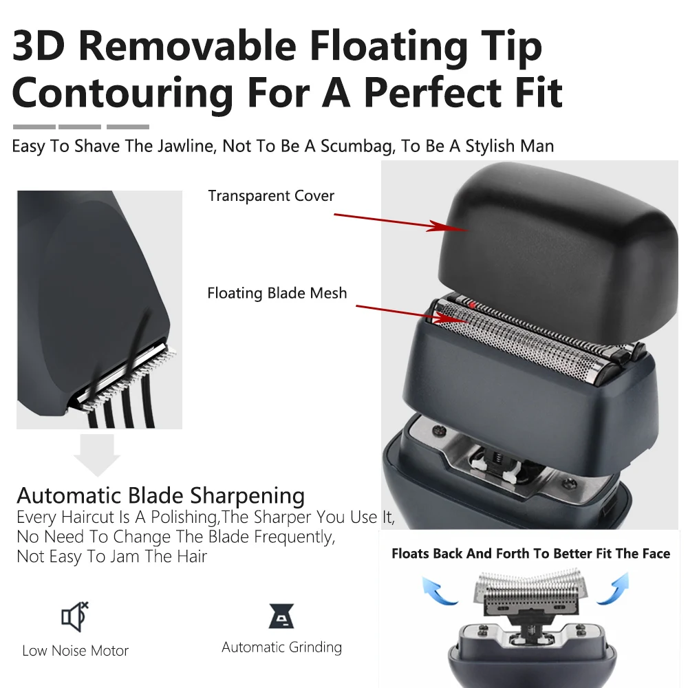 WAHFOX 5-в-1 мужская машинка для стрижки волос с комбинированными лезвиями
