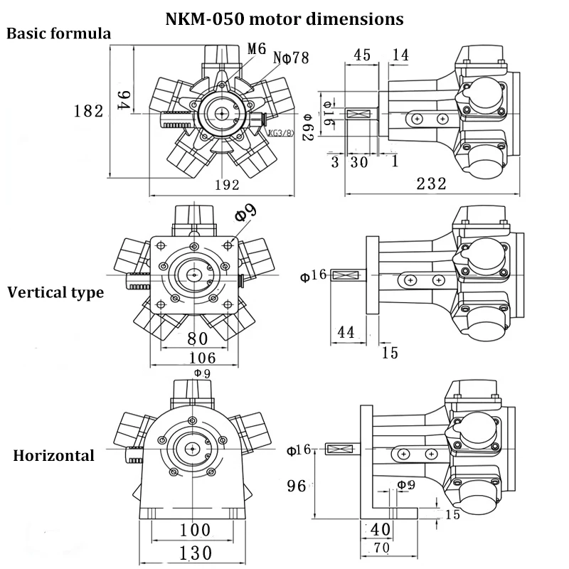 SPMEKE Φ тип поршня Воздушный Двигатель три цилиндра головка положительная и