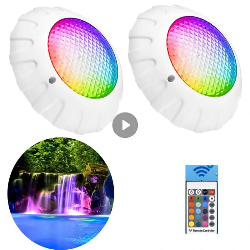 

Swimming Pool Light 38W 38W Underwater Pond Lights 12V Wall Mounted IP68 Waterproof Multicolor RGB 81 LED With Remote Control