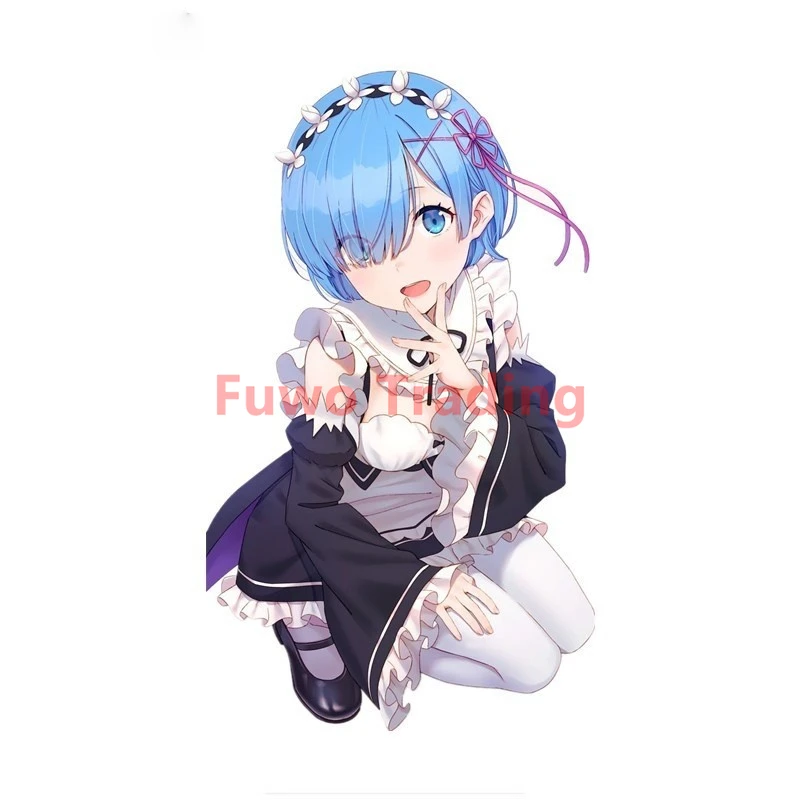 

Fuwo Trading Car Sticker Beautiful Anime Blue Hair Girl Re Zero Rem Car Stickers for Mercedes Macbook Decal PVC Best Selling