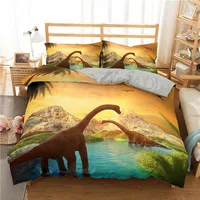 Cute Dinosaur Duvet Cover Wild Animal Bedding Set for Boy Children Polyester 3D Print Dion Quilt Cover Queen/King/Full/Twin Size