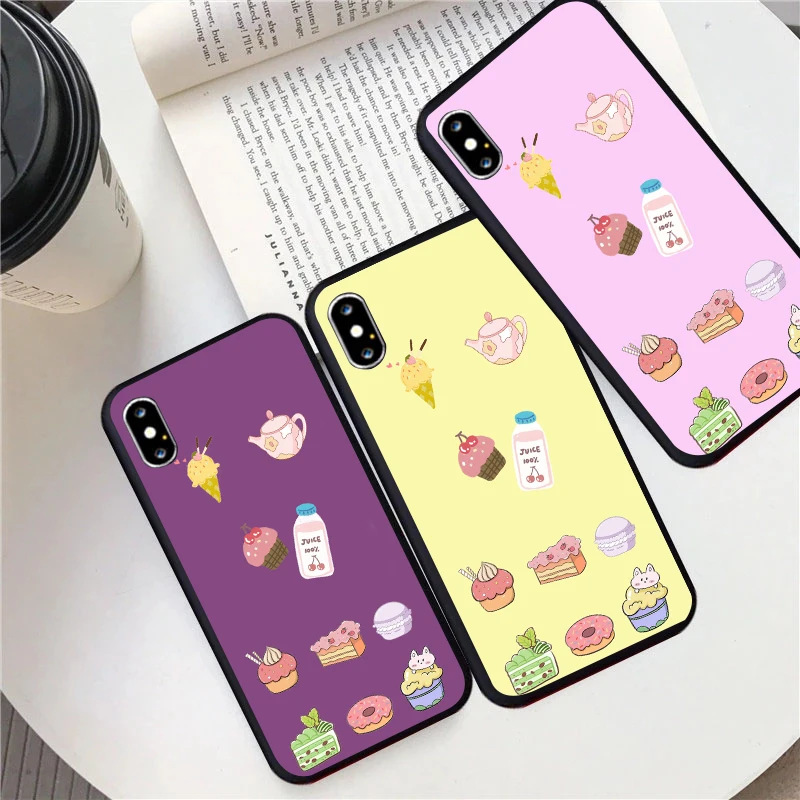 

Delicious food pattern phone Case For IPhone 13 12 11 Pro Max Mini SE XR X XS Max 8Plus 7plus 6 soft6S New Shell phone Case