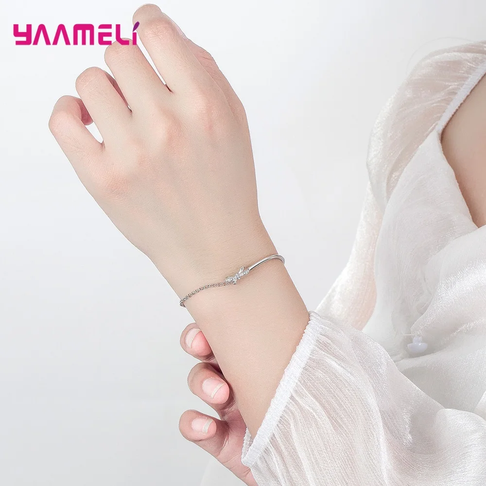 925 серебряные ювелирные изделия Стразы AAA циркониевые браслеты Новые модные с