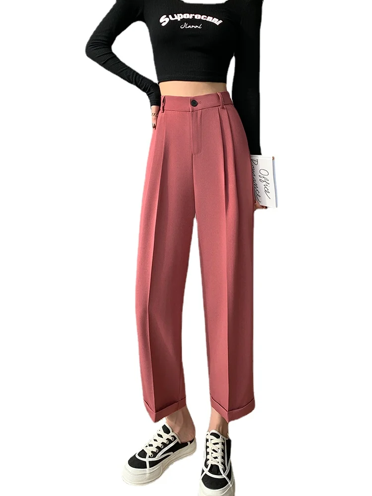 

Straight Dad Baggy Pants Harem Pants Women's Small High Waist Drooping Slim Fit Casual High Ankle-Length Pants