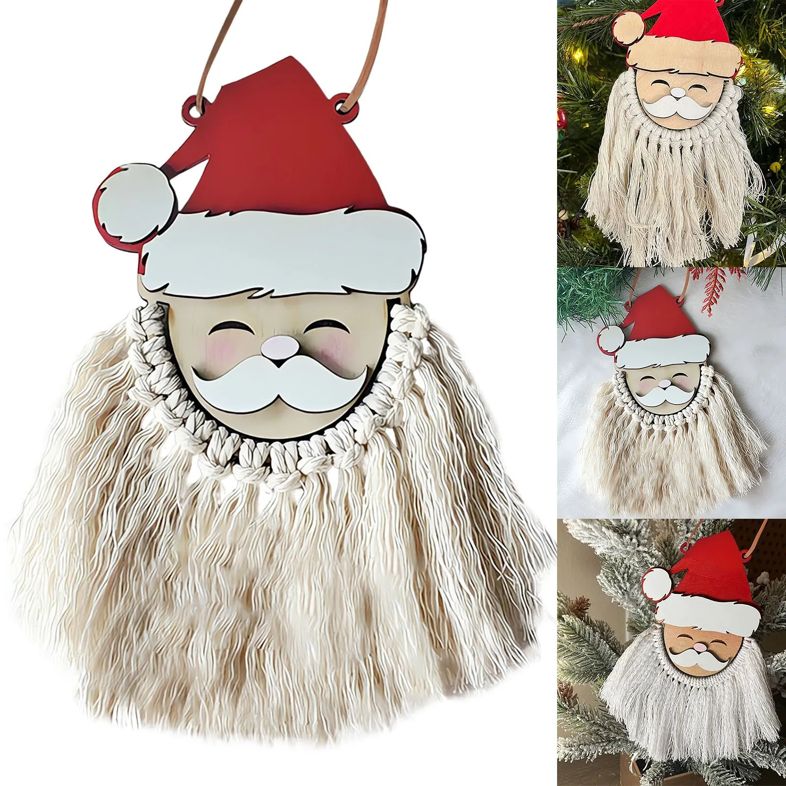 

Tassel Santa Hanging Ornament Wooden Hanging Sign Holiday Season Decoration Christmas Gift Christmas Tree Pendant Home Decor