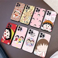 bandai cartoon chibi maruko chan phone case for iphone 11 12 13 mini pro xs max 8 7 6 6s plus x 5s se 2020 xr case