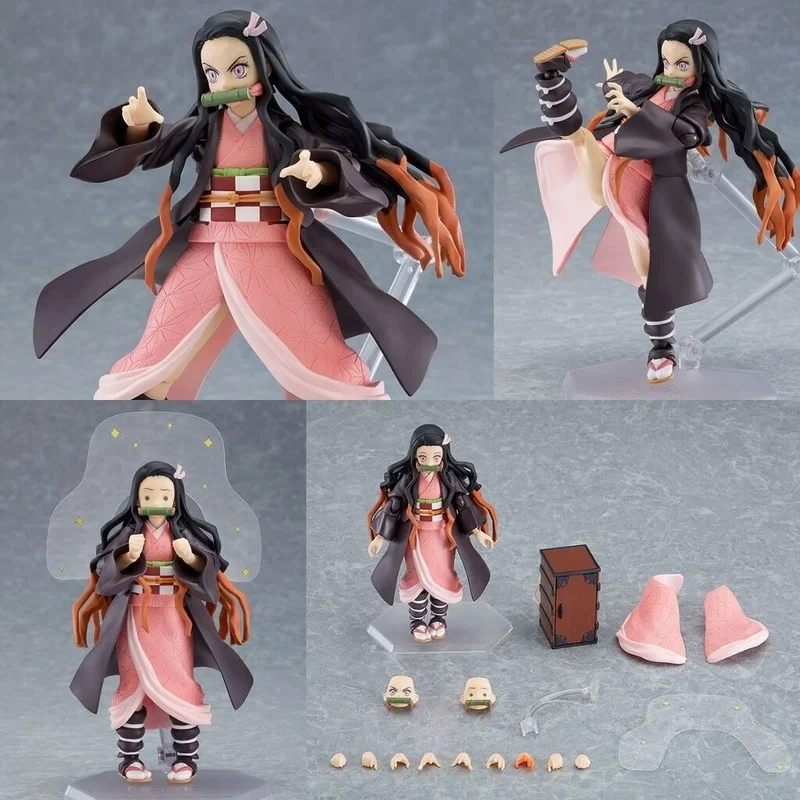 

Anime 16cm Demon Slayer Kimetsu No Yaiba Kamado Nezuko Action Figure Changeable Face PVC Surrounding Figure Ornament Kids Toys