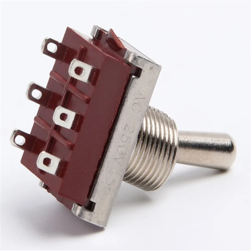 

250V 5A Shaking Rocker Toggle Switch 6-pin 2nd Gear PUSH BUTTON SWITCH KN3-202