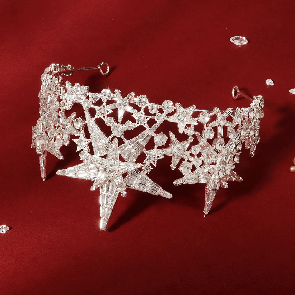 Efily Свадебная Хрустальная круглая корона роскошная диадема головной убор