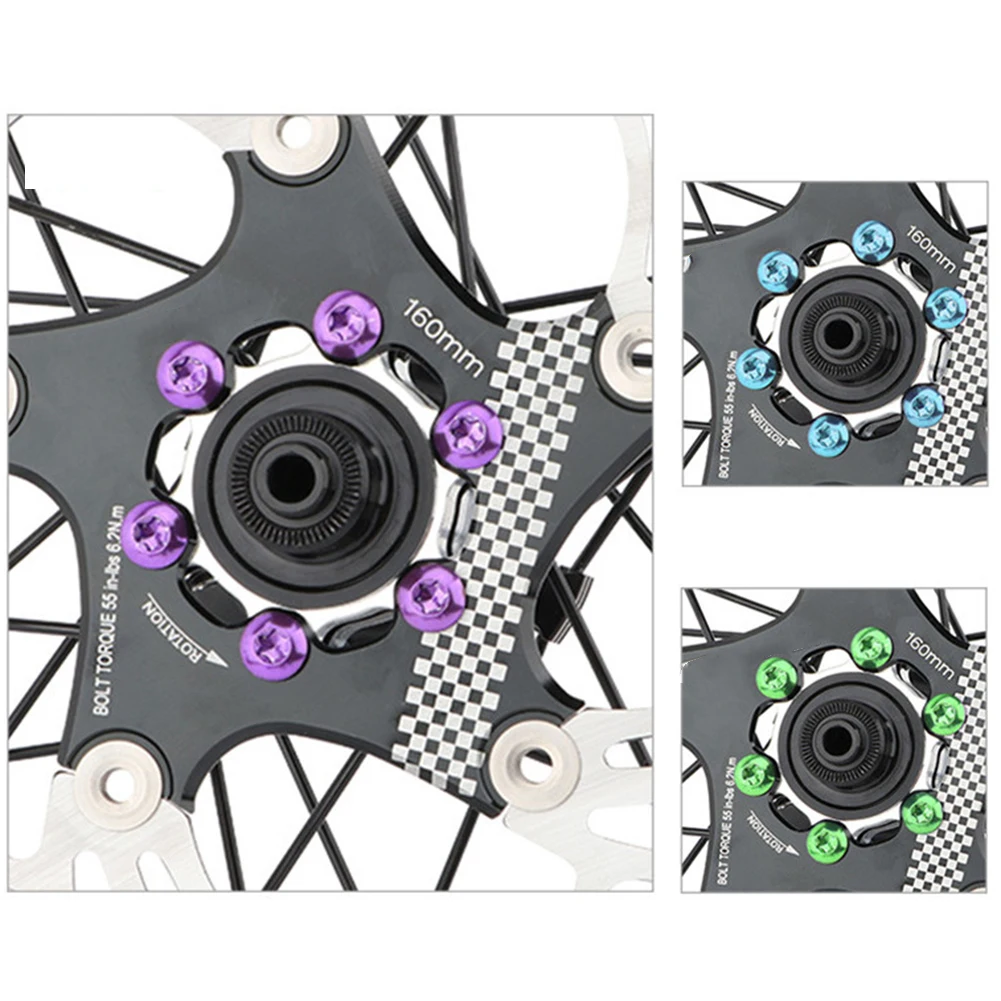 

Disc Brake Bolts Set Bike Screws 12pcs Bicycle For 120 140 160 180 203 M5*11.5mm/M6x18MM Mountain Bike Road Bike