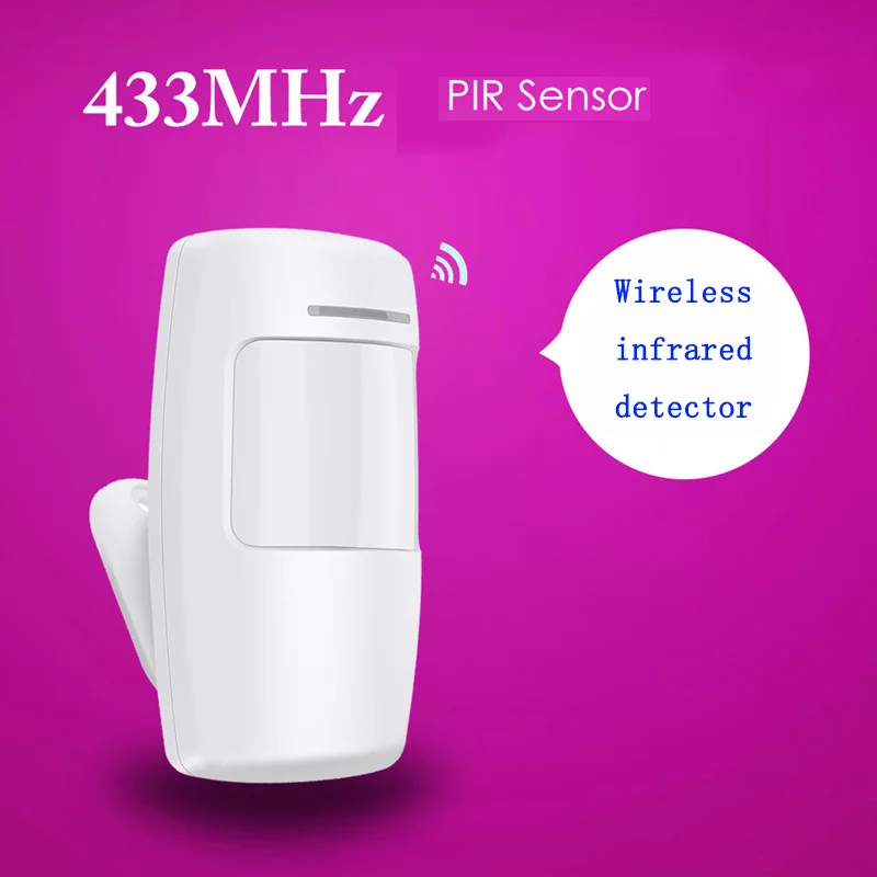 

433 MHZ Remote Wireless Infrared Wide-angle Detector PIR Human Body Sensor Alarm Intelligent Anti-theft System Battery Powered