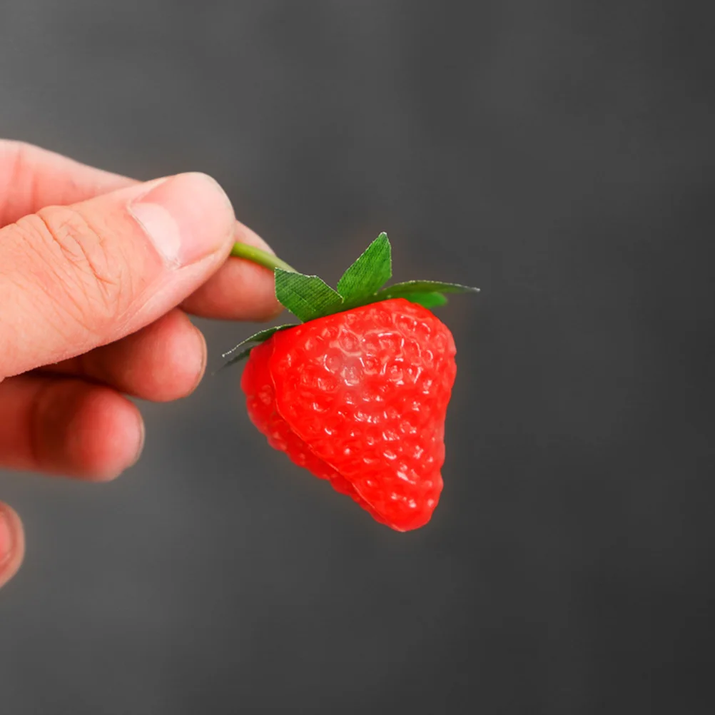 

50 Pcs House Lifelike Fruits Strawberry Decorations Mini Toys Kids Artificial Home Food Decorating Kit Party