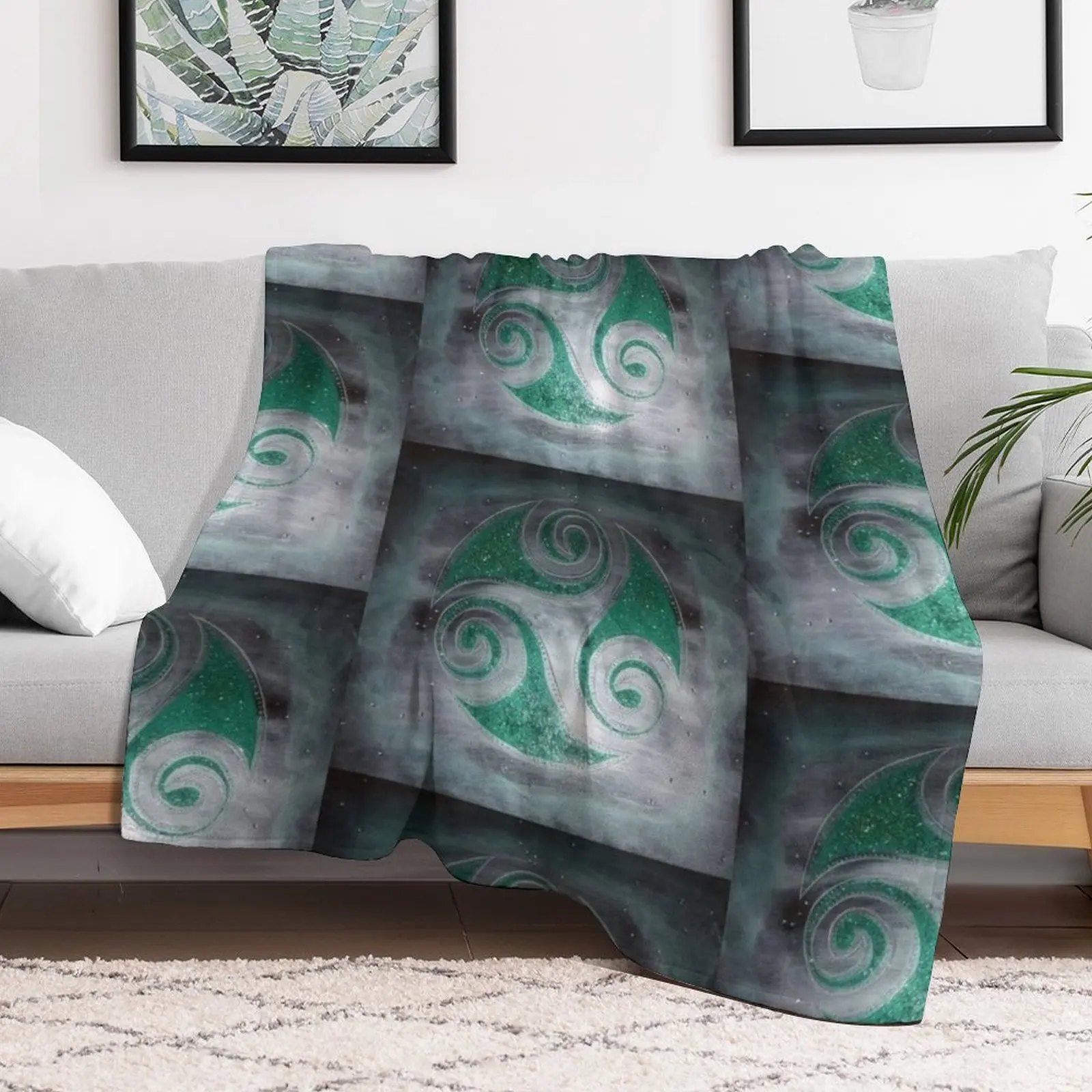 Небесно-голубое одеяло мягкое для пикника на заказ