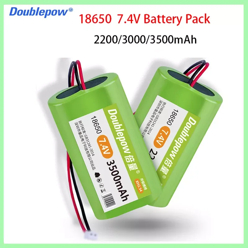 

18650 Lithium Battery Pack 7.4V 2200mAh 3000mAh 3500mAh Rechargeable Battery with Protection Board For LED light Speaker
