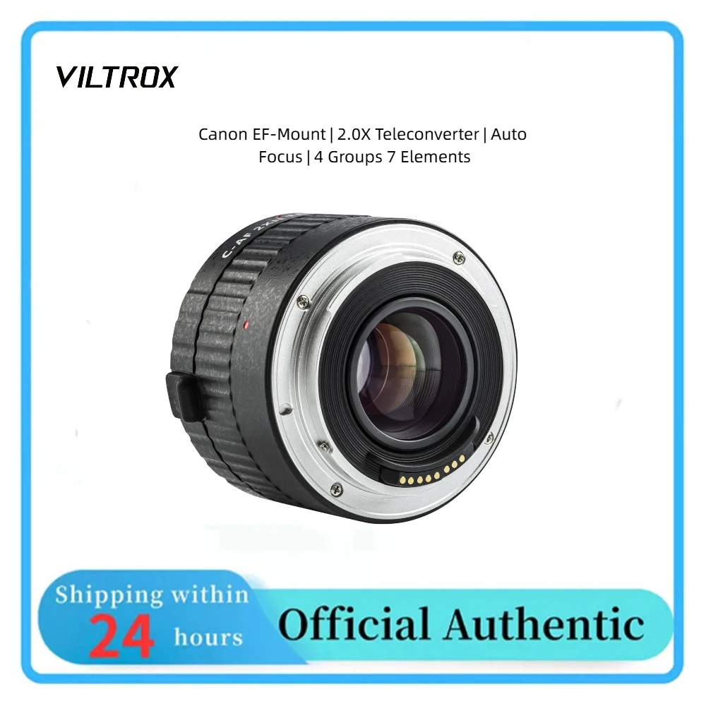 Фото Телеконвертер VILTROX C-AF 2X II 2.0X с автофокусом для объективов Canon EF Mount 135mm, 200mm, 300mm, 400mm, 600mm, 70-200mm №1