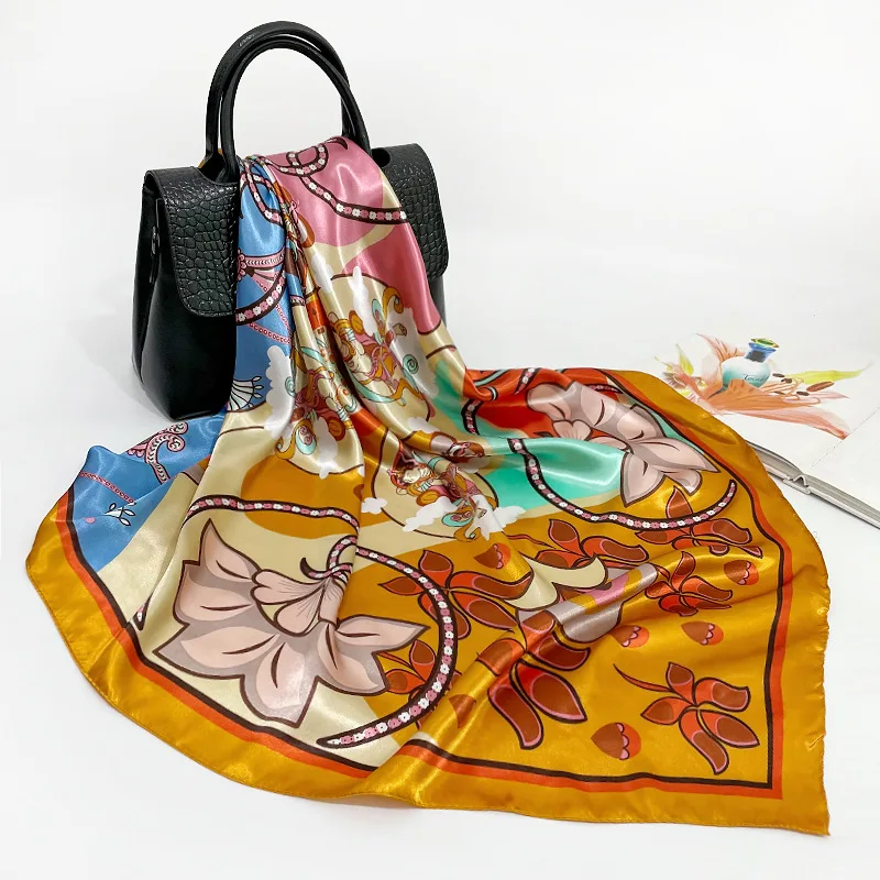 

Luxury Brand Designer Silk Scarf Women 2022 Spring Summer Shawls And Wraps Soft Long Foulard Bandana Ladies Scarves New Poncho