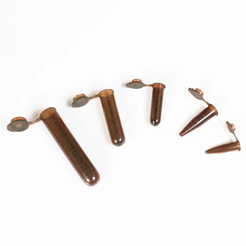 Центрифужная пробирка с крышкой 0 5/1 5/2/5/10 мл Коричневая для ПЛР Лабораторная