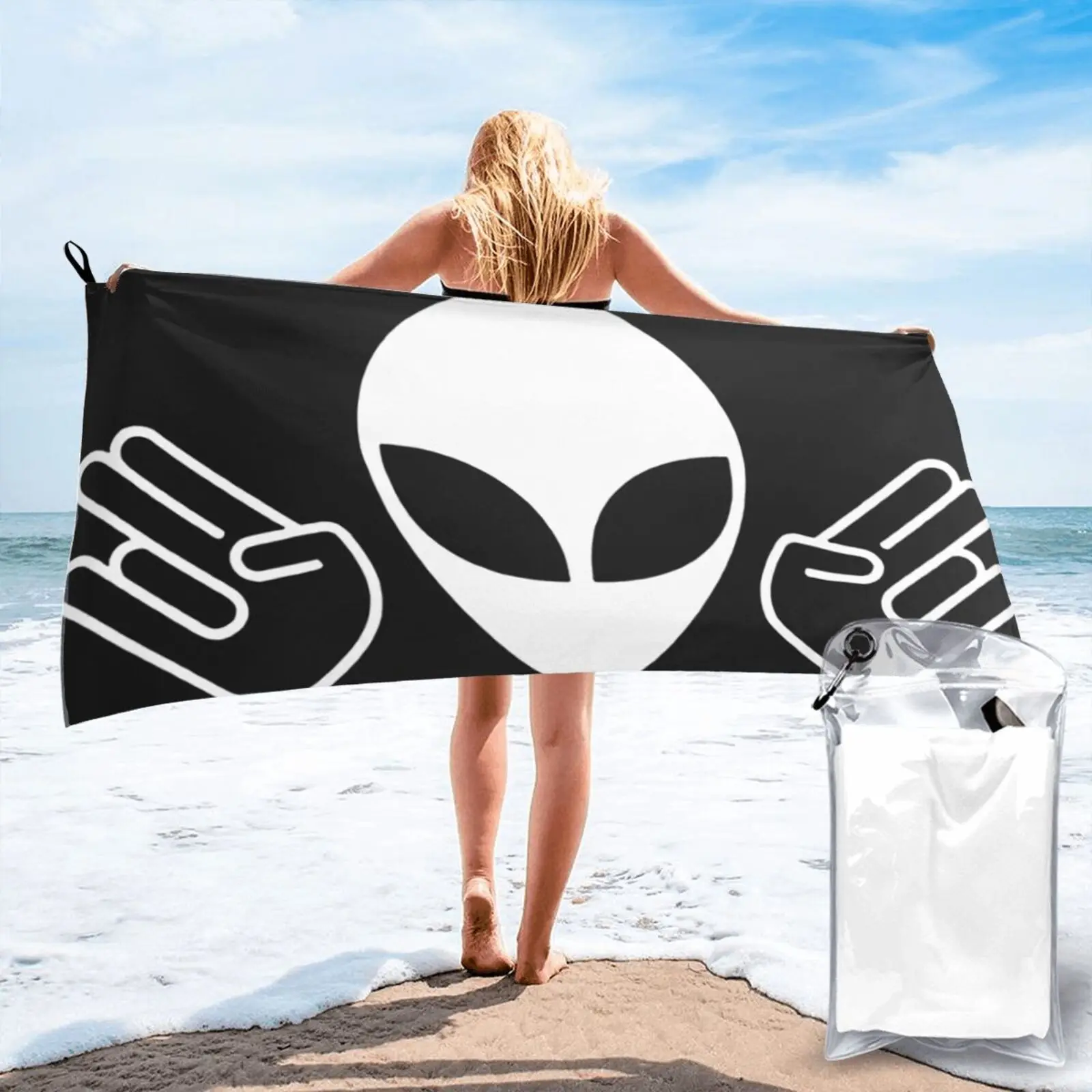 

Пляжное полотенце с принтом Alien Double Shocker, роскошное пляжное полотенце для сауны, роскошное полотенце для рук, роскошное пляжное полотенце, ба...