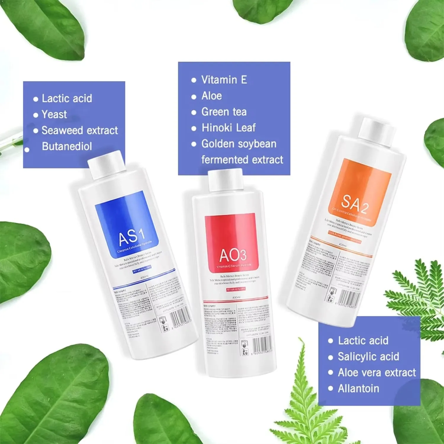 Уход за кожей лица AS1 SA2 AO3 Hydro Aqua Peel Solution сыворотка для дермабразии маленькая