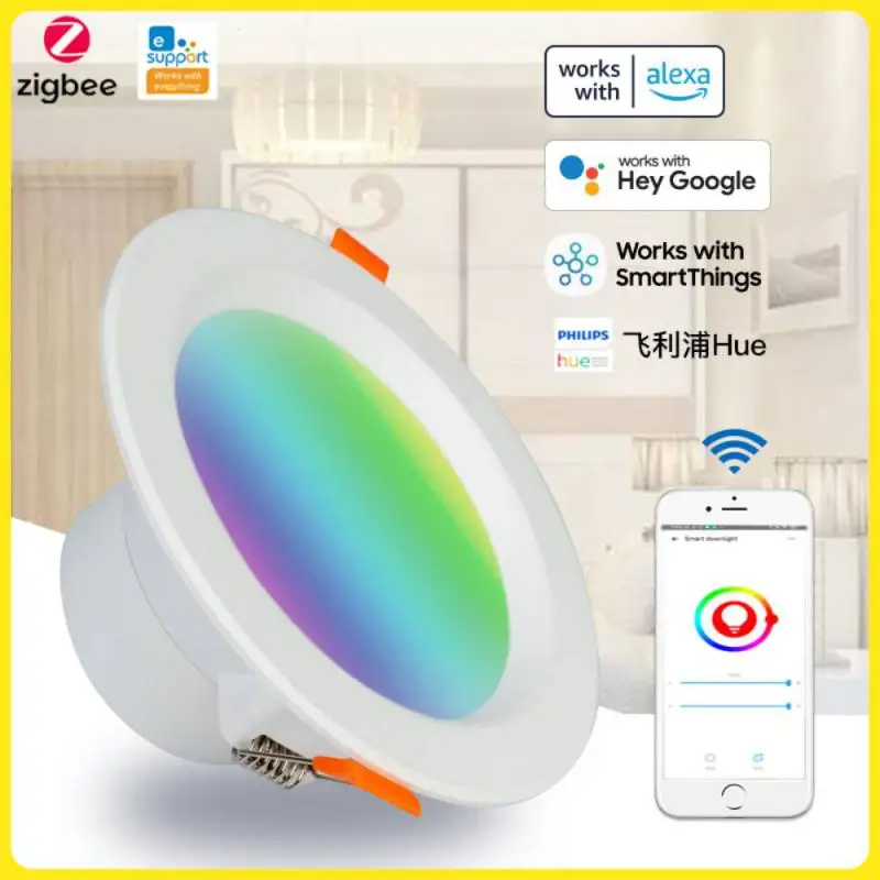 

eWeLink Zigbee 3.0 Smart Downlight Dimming RGBCW Led Recessed Ceiling Light Voice Control Work with Alexa Google Home