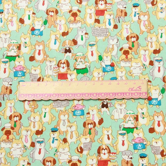 1 шт. хлопковая ткань с мультяшными собаками 45x140 см