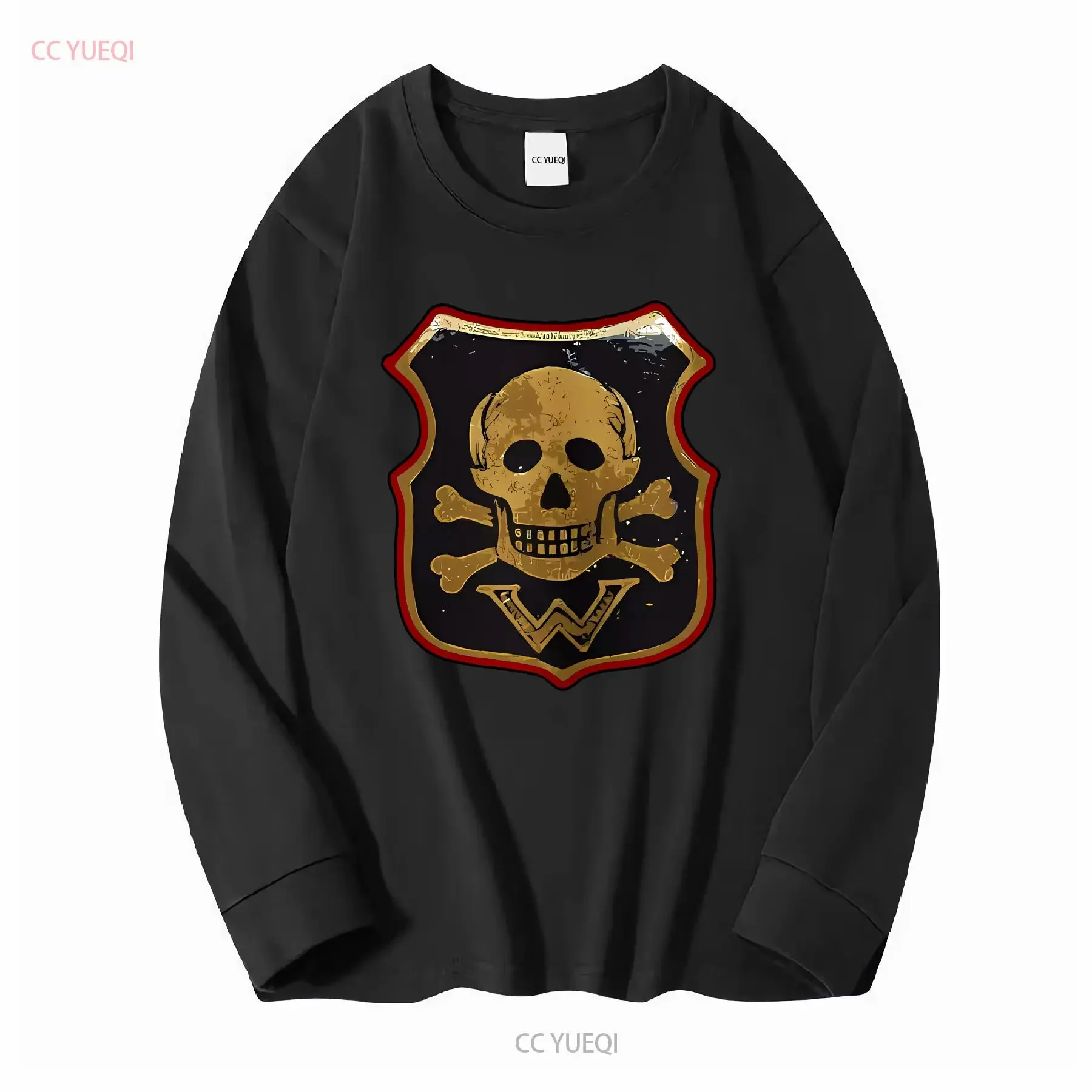 Фото WW1 German Skull Shield Wehrwolf Wehrverband футболка Imperial Militaria с длинными или короткими рукавами винтажная стираная удобная №3