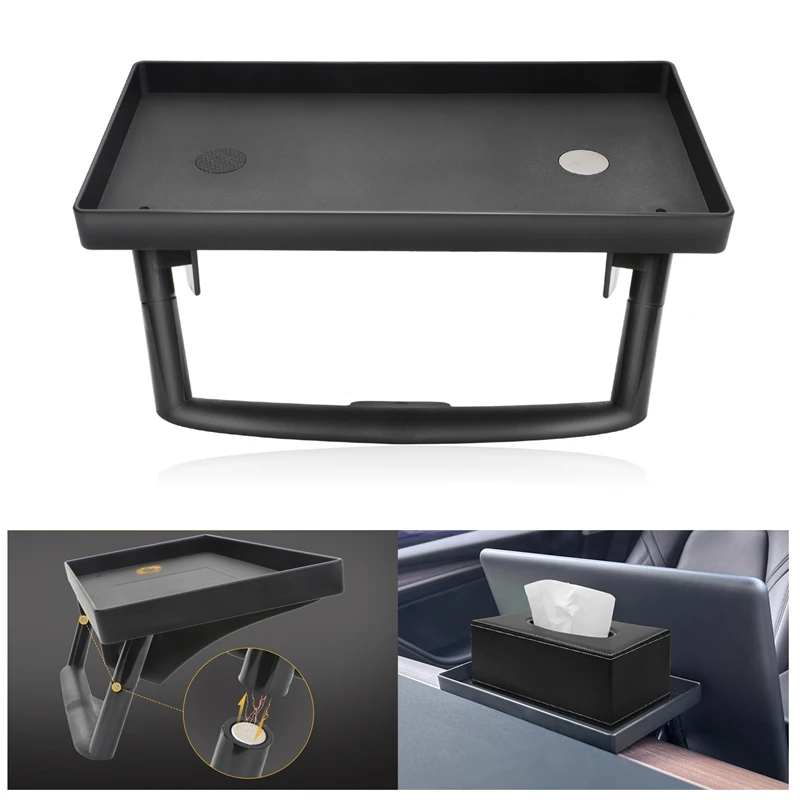 

For Tesla Model 3 Y Magnetic Storage Box Car Display Screen Rear Hidden Storage Tray Tissue Box Sundry Rack Model Y