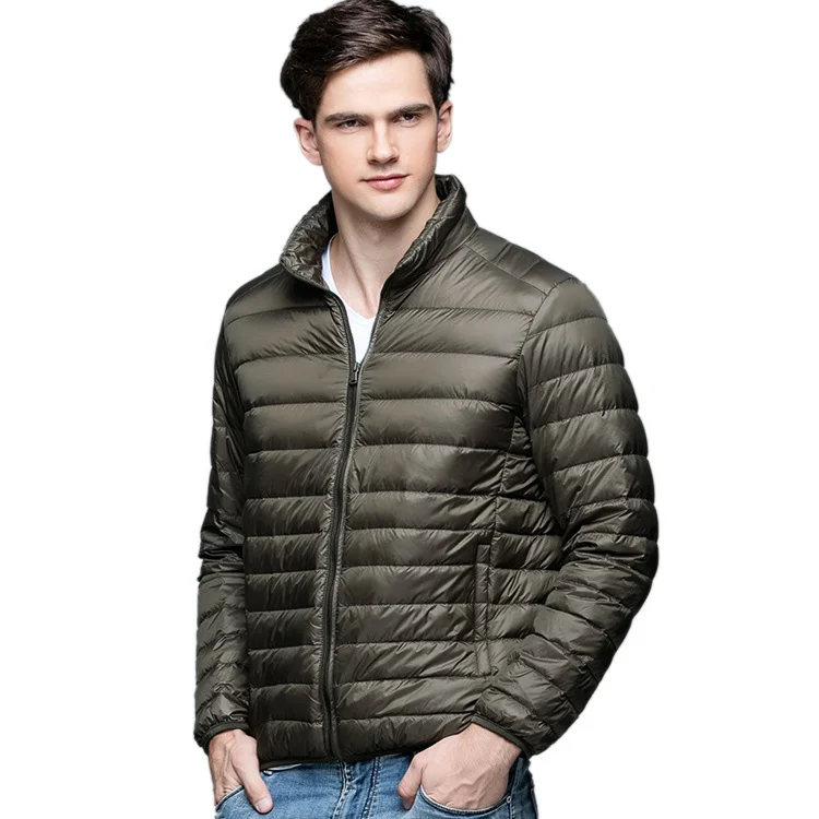 

New Autumn Winter Man Duck Down Jacket Ultra Light Thin S-3XL Spring Jackets Men Stand Collar Outerwear Coat
