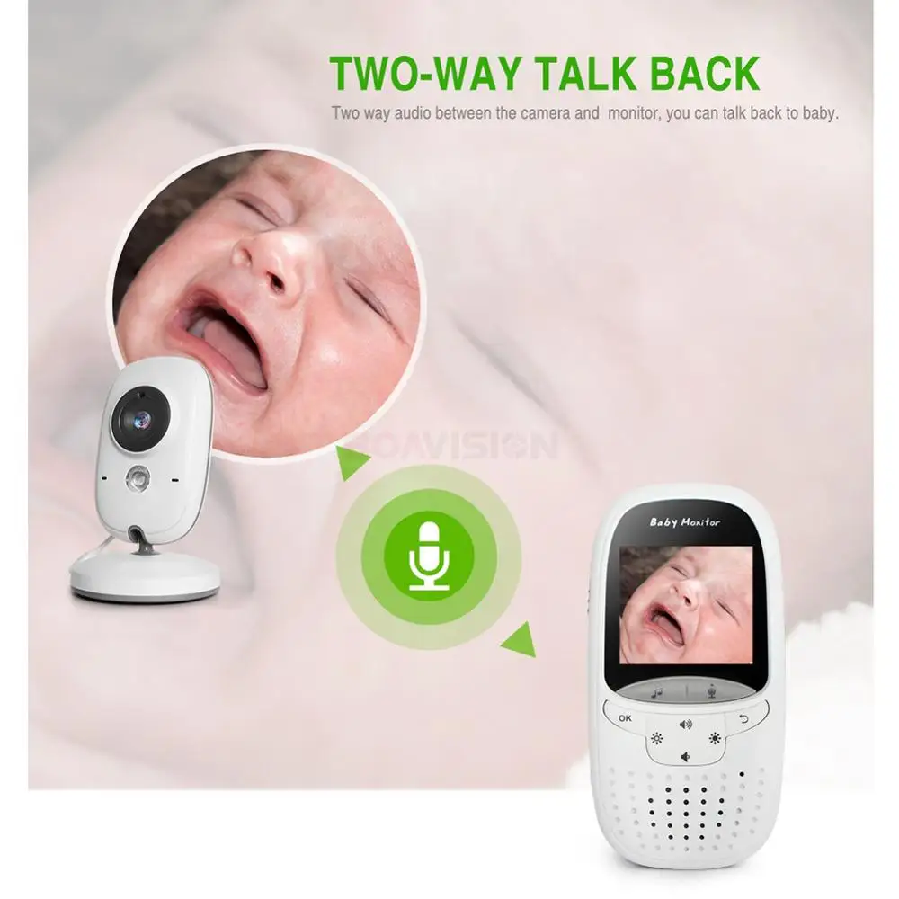 Baby Monitor VB602 IR Night Vision Temperature Monitor Lullabies Intercom VOX Mode Video Talkie Babysitter Baby Camera Walkie