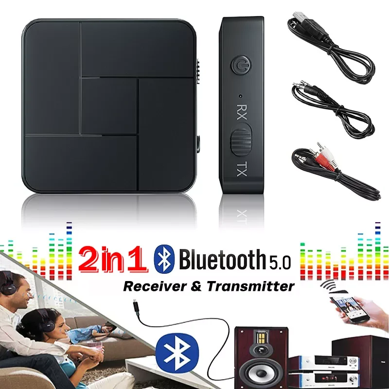 

2-in-1 Bluetooth 5.0 Receiver Transmitter 3.5mm RCA AUX For Tv Computer Projection Wireless Earphone Amplifier Speaker