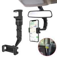 multifunctional car phone holder 360 degree rotatable auto rearview mirror seat hanging clip bracket cell phone holder for car