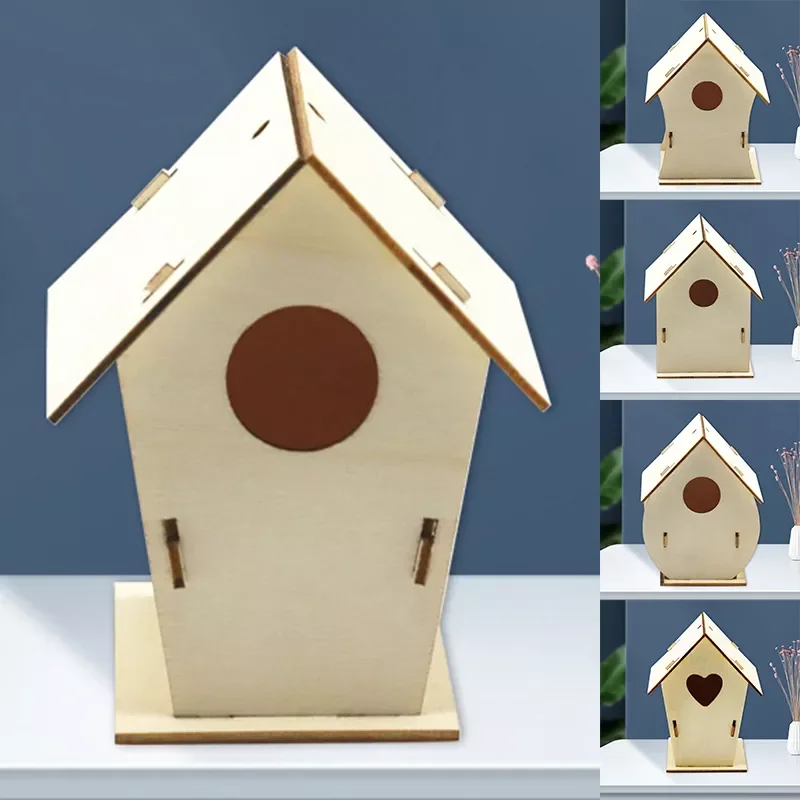 

Bird House Handmade Wooden Box Cage Outdoor Birdhouse Garden Yard Hanging Pet Products Crafts Nest Bird Box Garden Decor
