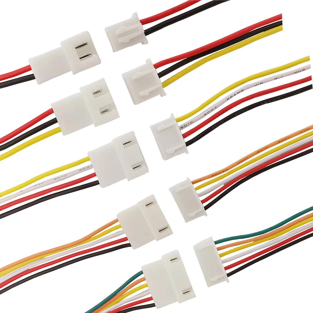 10 шт. 26AWG JST кабель XH2.54mm штекер разъем провод 2 54 мм шаг 2P 3P 4P 5P 6 контактов