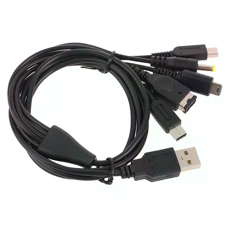 Фото Кабель для быстрой зарядки 1,2 м, 5-в-1 USB-кабель для зарядки игровых приставок, совместимый с New 3DS XL, NDS Lite, NDSI LL, Wii U, GBA, PSP №3