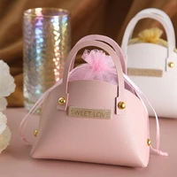 creative portable shell bag candy box handbag wedding baby shower favors packaging gift boxes party supplies wholesale