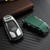 soft tpu carbon fiber texture car key case fob cover for audi a6 a5 q7 s4 s5 a4 b9 q7 a4l 4m tt tts rs 8s auto key accessories