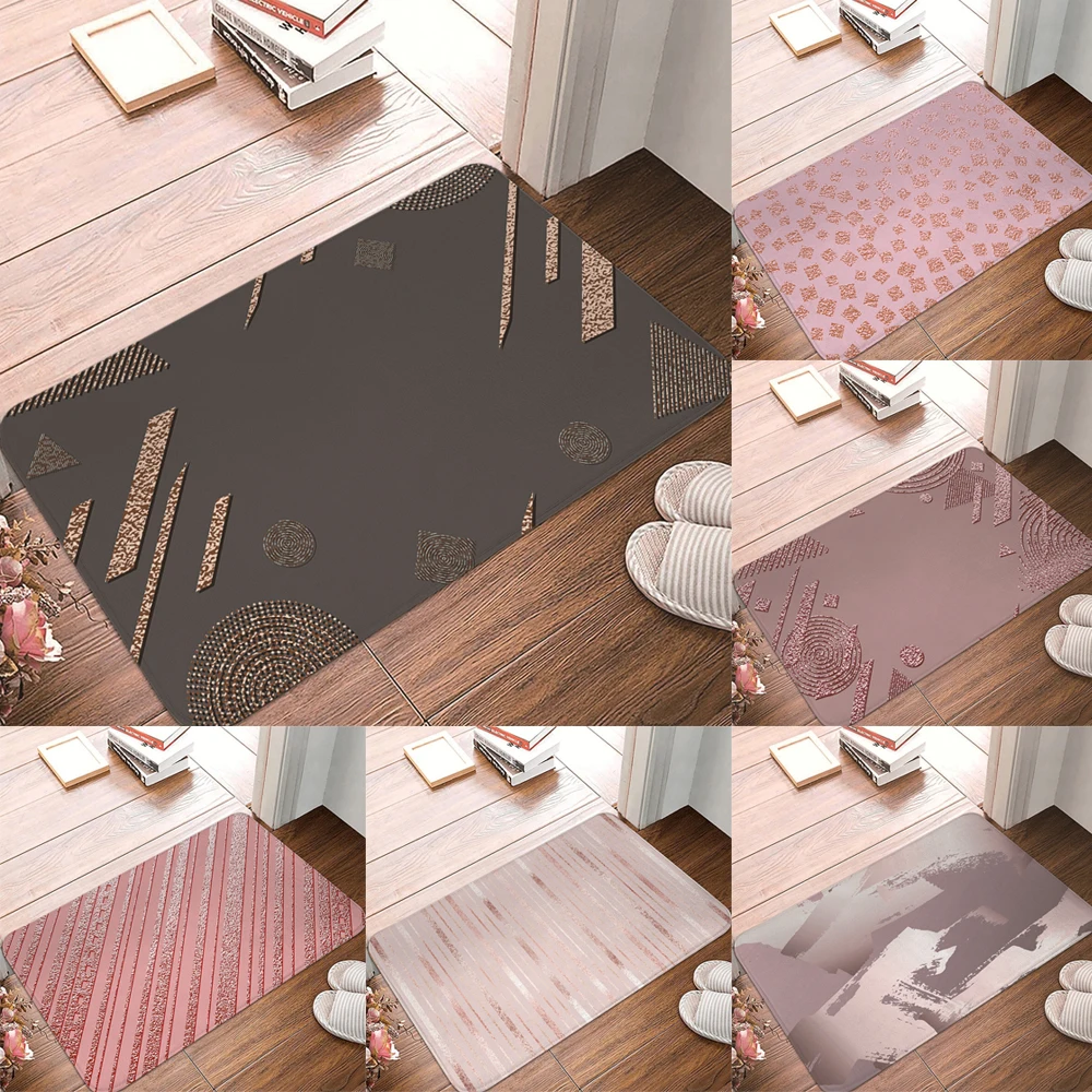 

Nordic Style Marble Pattern Bedroom Entrance Door Mat Soft Coral Velvet Carpet Rug Home Decor Living Room Anti-Slip Doormat
